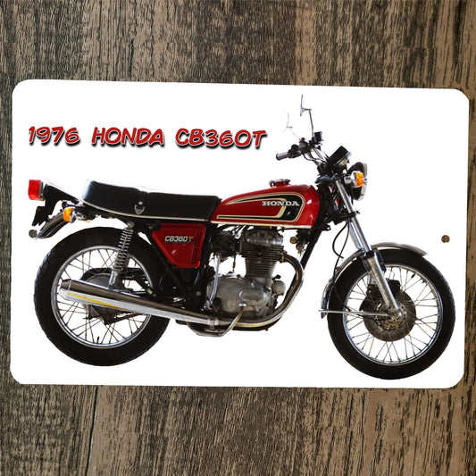 1976 Honda CB360T Dirt Bike Motorcycle Motocross Photo 8x12 Metal Wall Sign