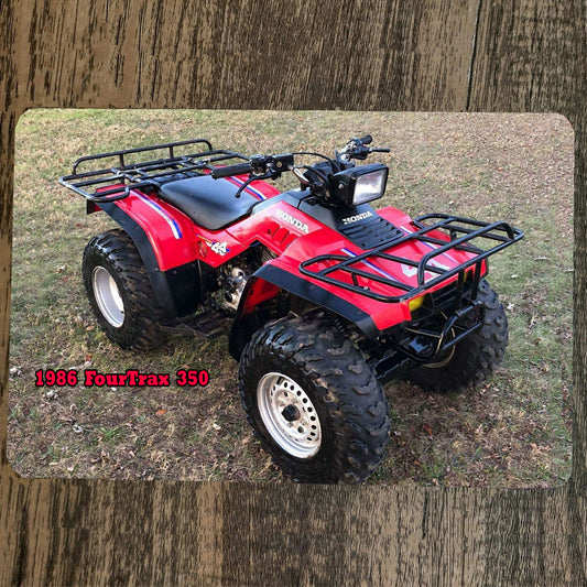 1986 Honda Fourtrax 350 Bike 4 Wheeler Quad ATV 8x12 Metal Wall Sign Garage Poster