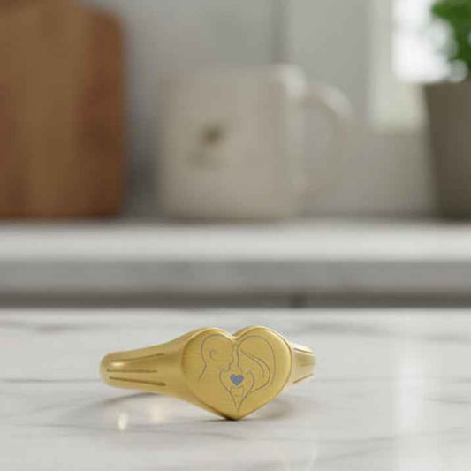 Whiskered Love Heart Signet Ring — Third Wheel, Official Edition