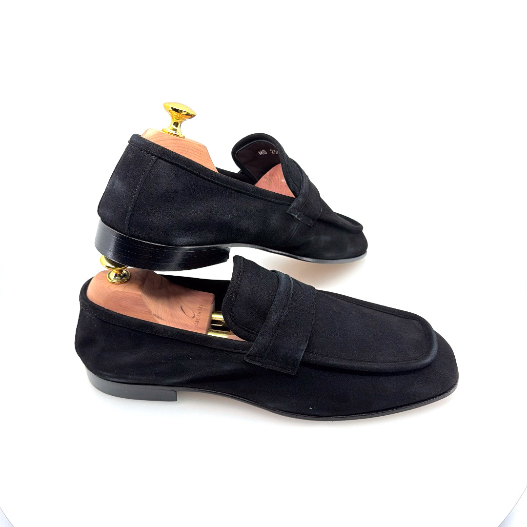 C Collection Suede Penny Loafer - Black