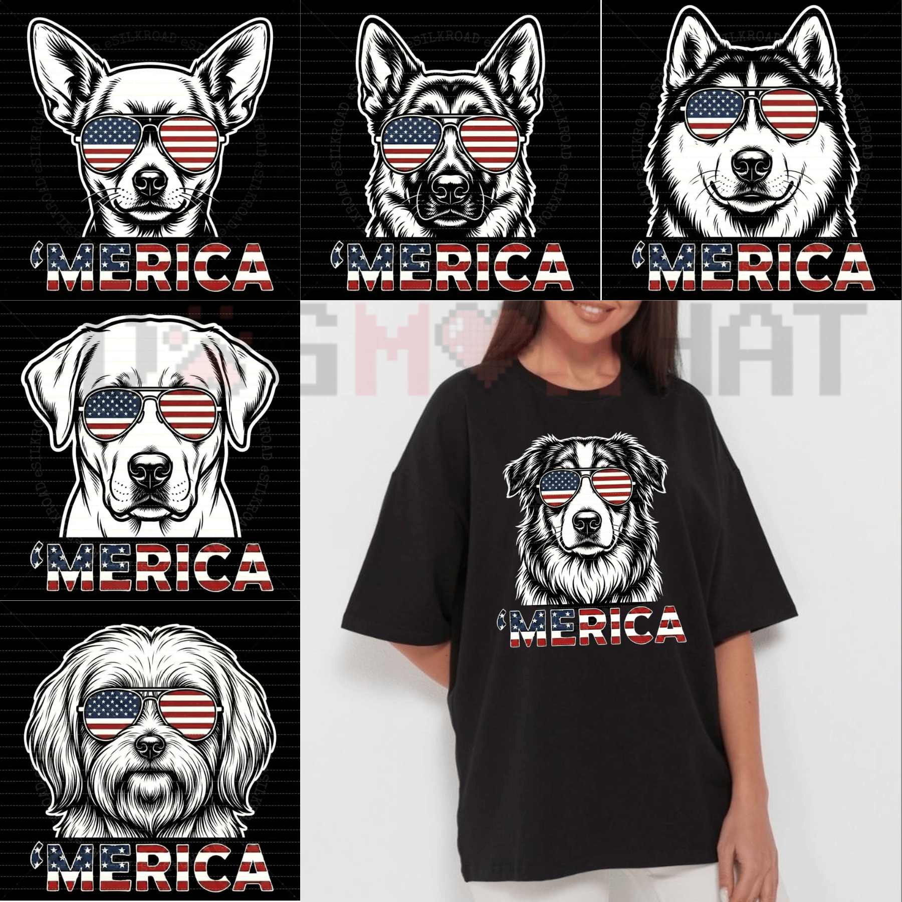 "Patriotic Pups" 4th of July Dog Lover T-Shirt