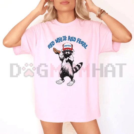 USA Feral Raccoon Patriotic T-Shirt