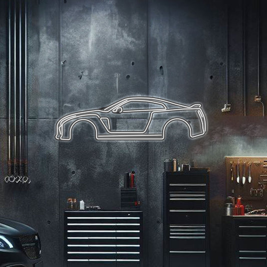 Skyline GT-R R35 Metal Neon Car Wall Art - MTN0037