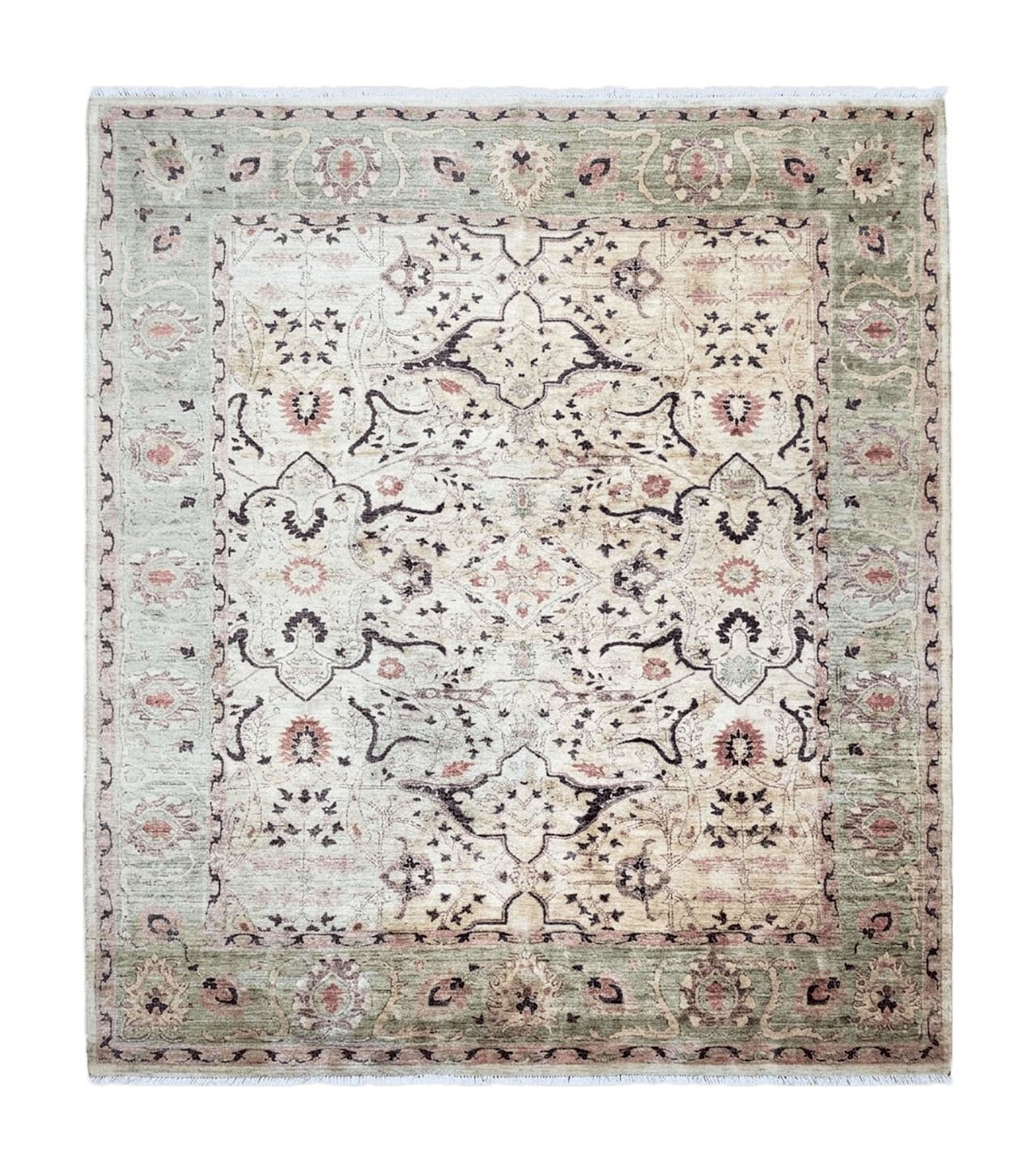 Pakistani Peshawar Rug 8x10, Farmhouse Rug, Oushak Carpet, Wool