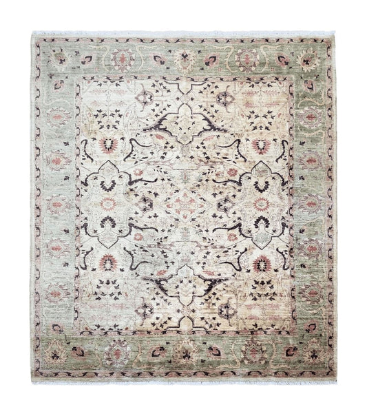 Pakistani Peshawar Rug 8x10, Farmhouse Rug, Oushak Carpet, Wool