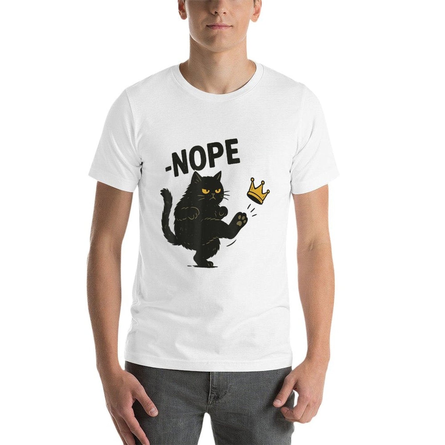 Nope No Kings In America Black Cat We The People Political  Summer-ready Fabric T-Shirt