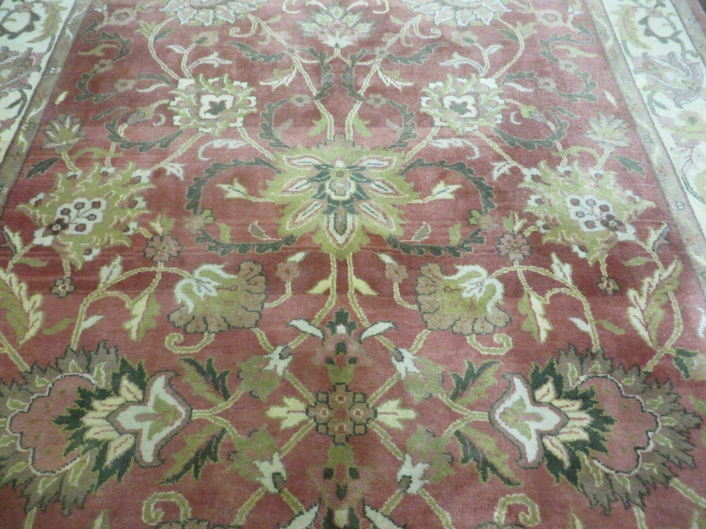 6' X 9' Vintage Handmade Indian Floral Oriental Wool Rug Veg Dyes Nice