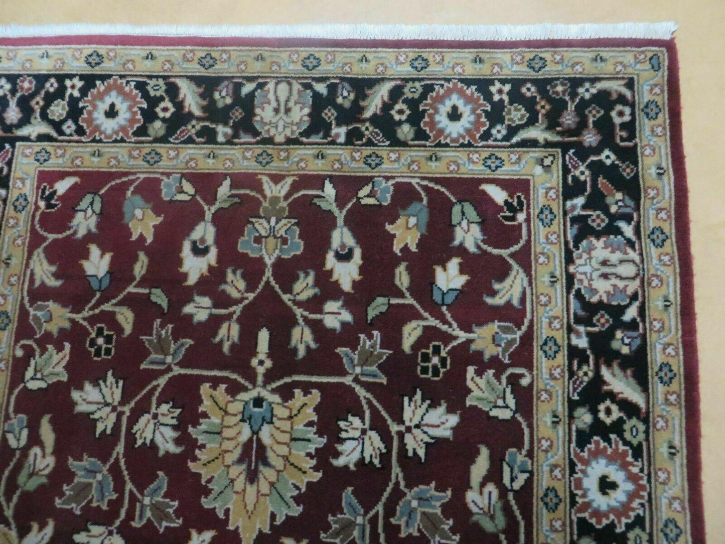 4' X 6' Handmade Finely Knotted Indian Agra Pattern Wool Rug Nice