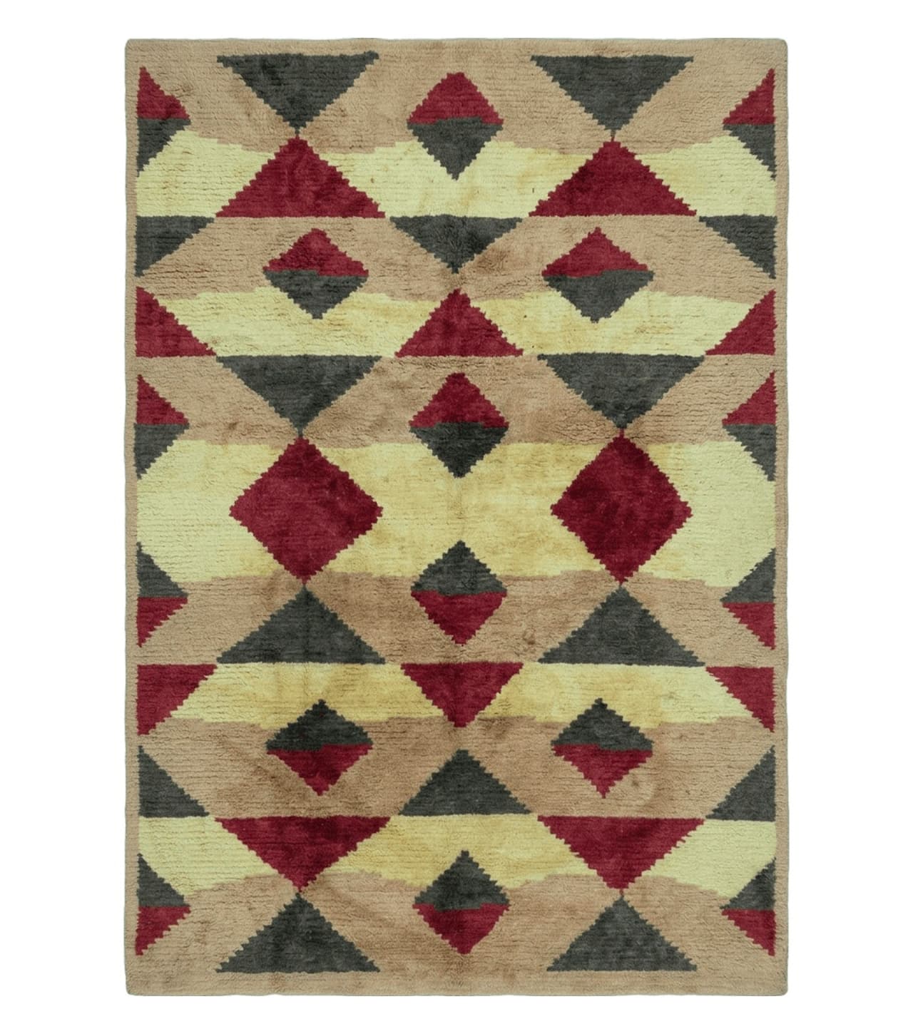 6' X 8' Handmade Tibetan Nepal Chinese Wool Rug Art Deco Contemporary Modern