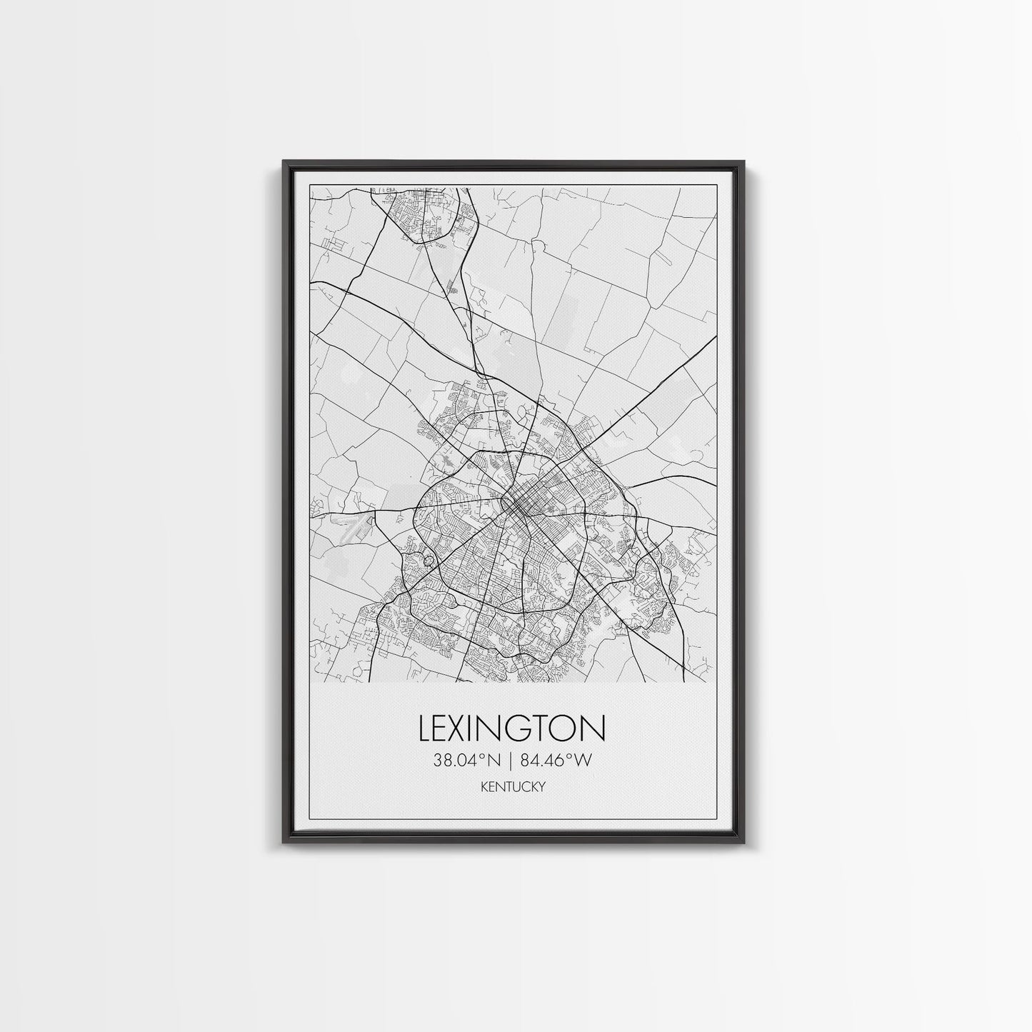 Lexington Street Map, Kentucky Map, City Map Art, Modern Wall Art, Wall Art, Canvas Print, Living Room Art, Travel Print, Pilot Gifts