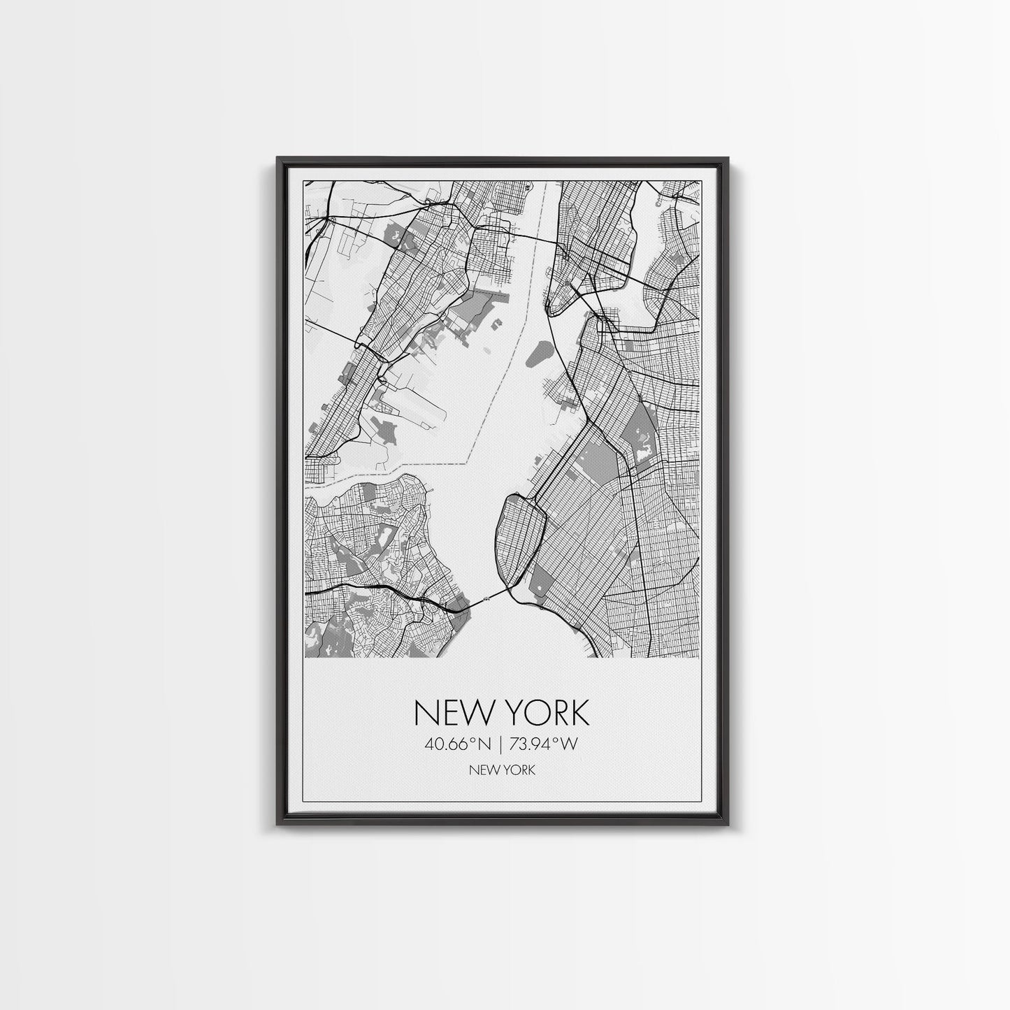 New York Street Map, New York Map, City Map Art, Modern Art, Wall Art, Canvas Print, Home Office Art, Unique Travel Gifts, Travel Wall Print