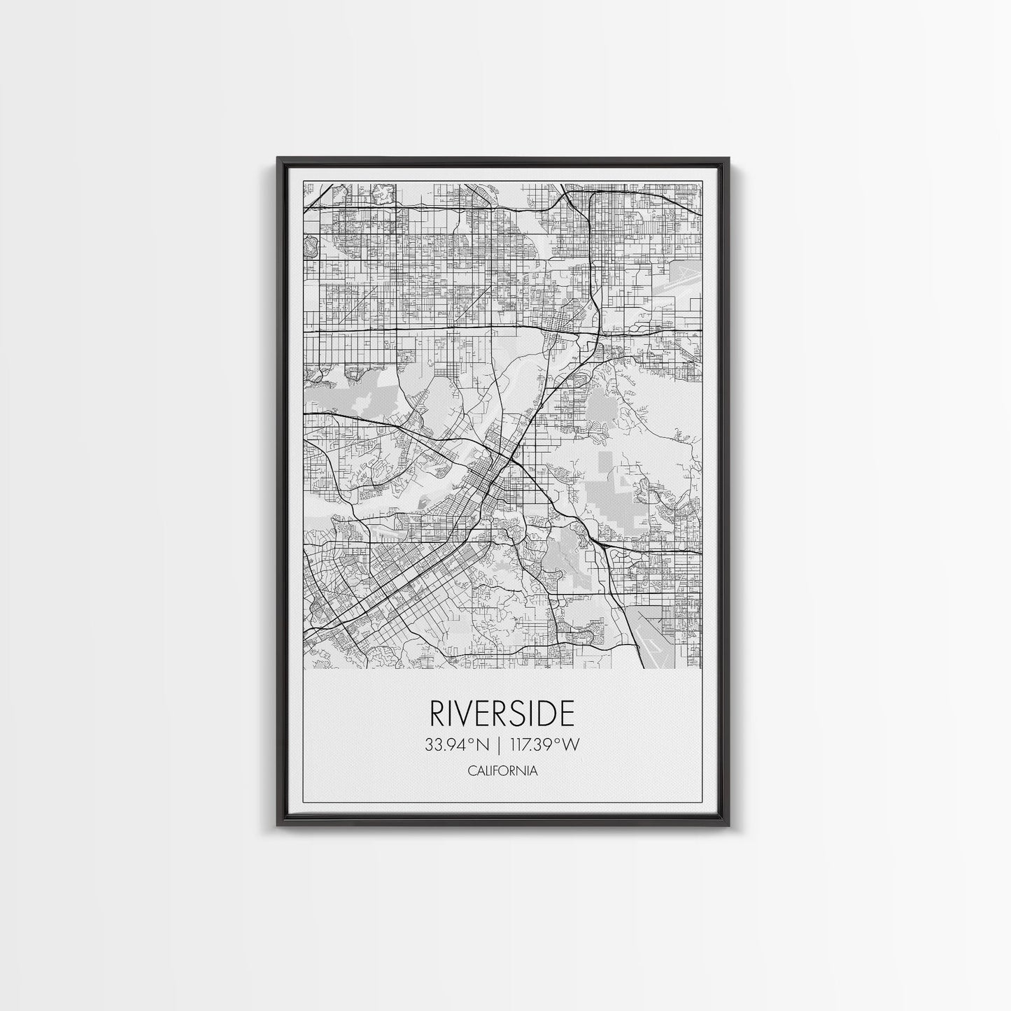 Riverside Street Map, California Map, City Map Art, Minimalist Art, Wall Art, Canvas Print, Office Wall Décor, Gifts For Dad, Travel Print