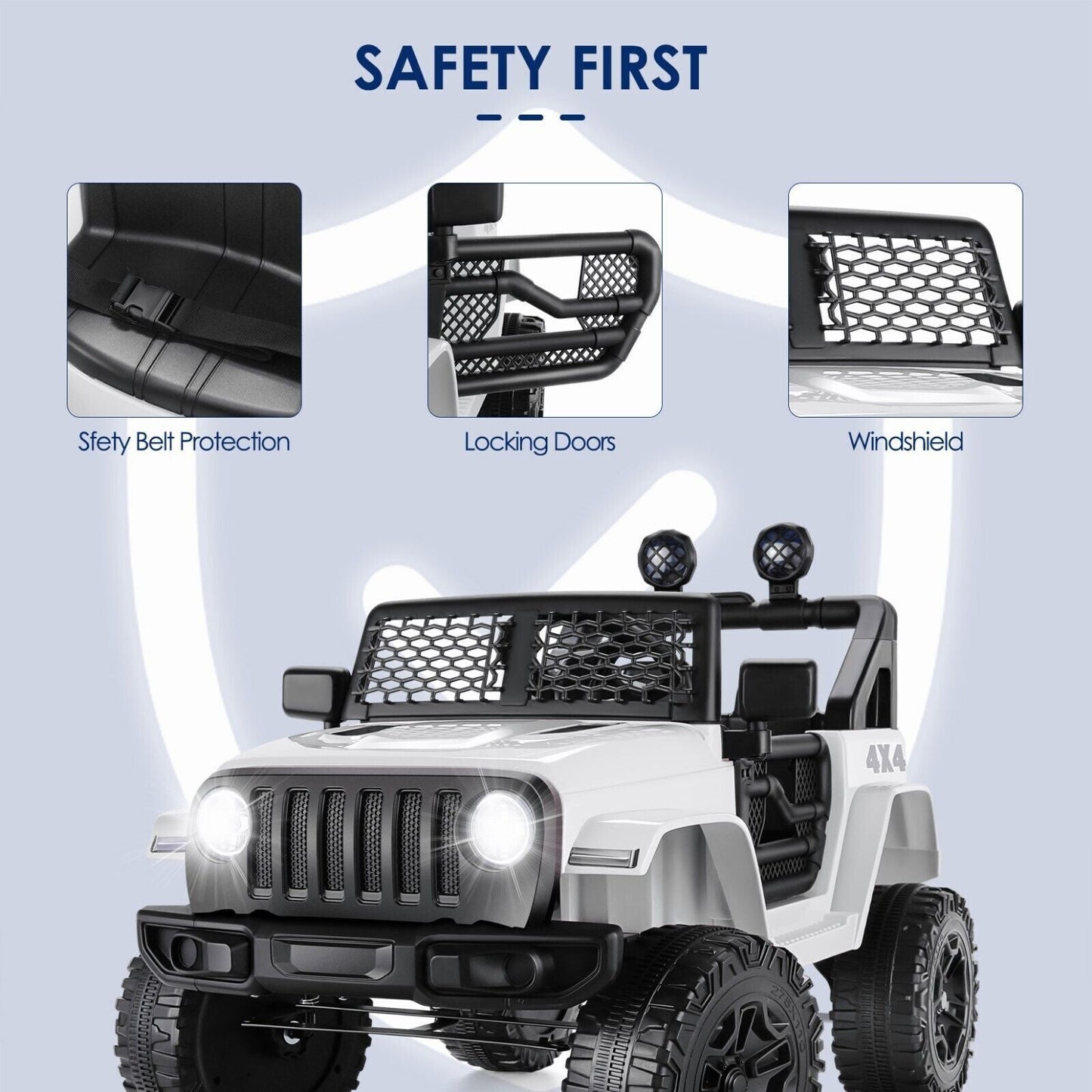12V/24V Electric Kids Ride On Jeep with Music and Remote Control - A+ Quality