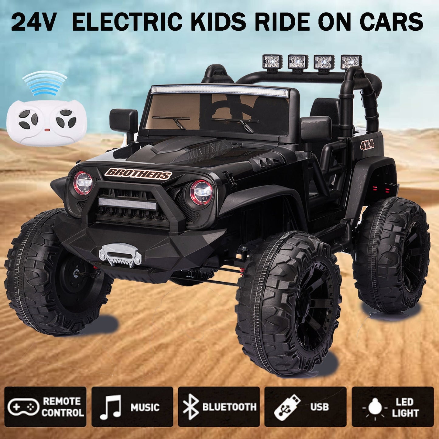 12V/24V Jeep Music Fashion Electric Kids Ride On Car with Remote Control - Brand New