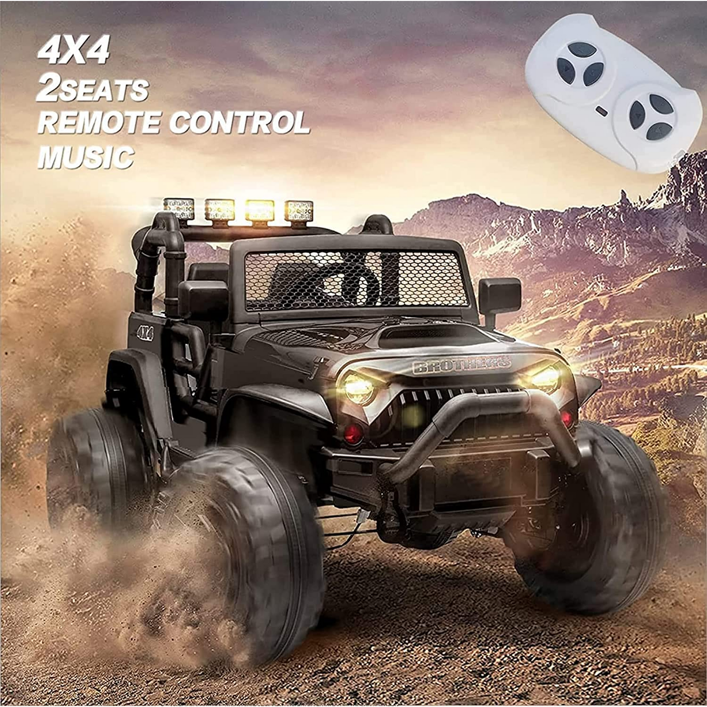 Premium 24V Electric Jeep Ride-On Car with Music and Remote Control - 400W Power Wheels for Fashionable Kids
