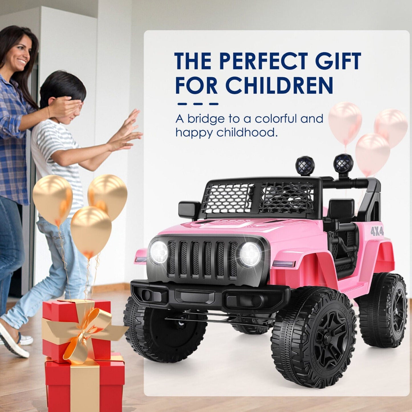 2-Seater Electric Ride-On Truck for Kids with Remote Control - 12V Power Wheels Toy Car