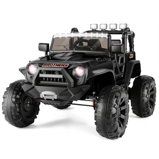 2-Seater Electric Ride On Jeep with 3 Speeds, MP3 Player, Remote Control, and LED Lights - Perfect for Kids!