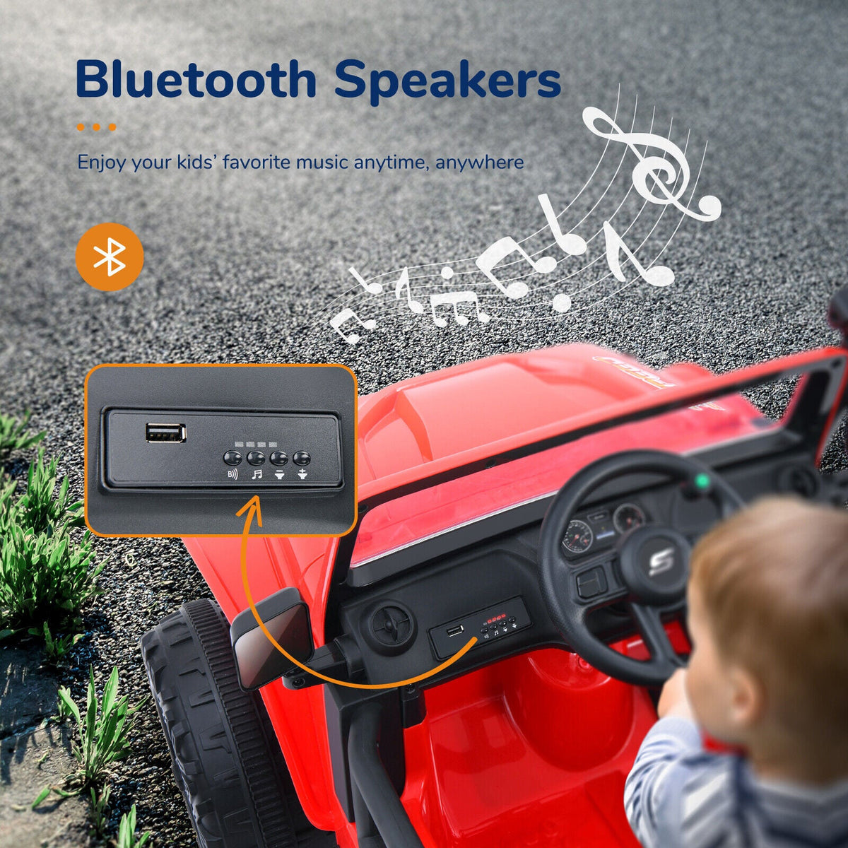 Remote Control Electric Ride-On Truck for Kids with Parent Seat and FM Radio - 12V Power Wheels