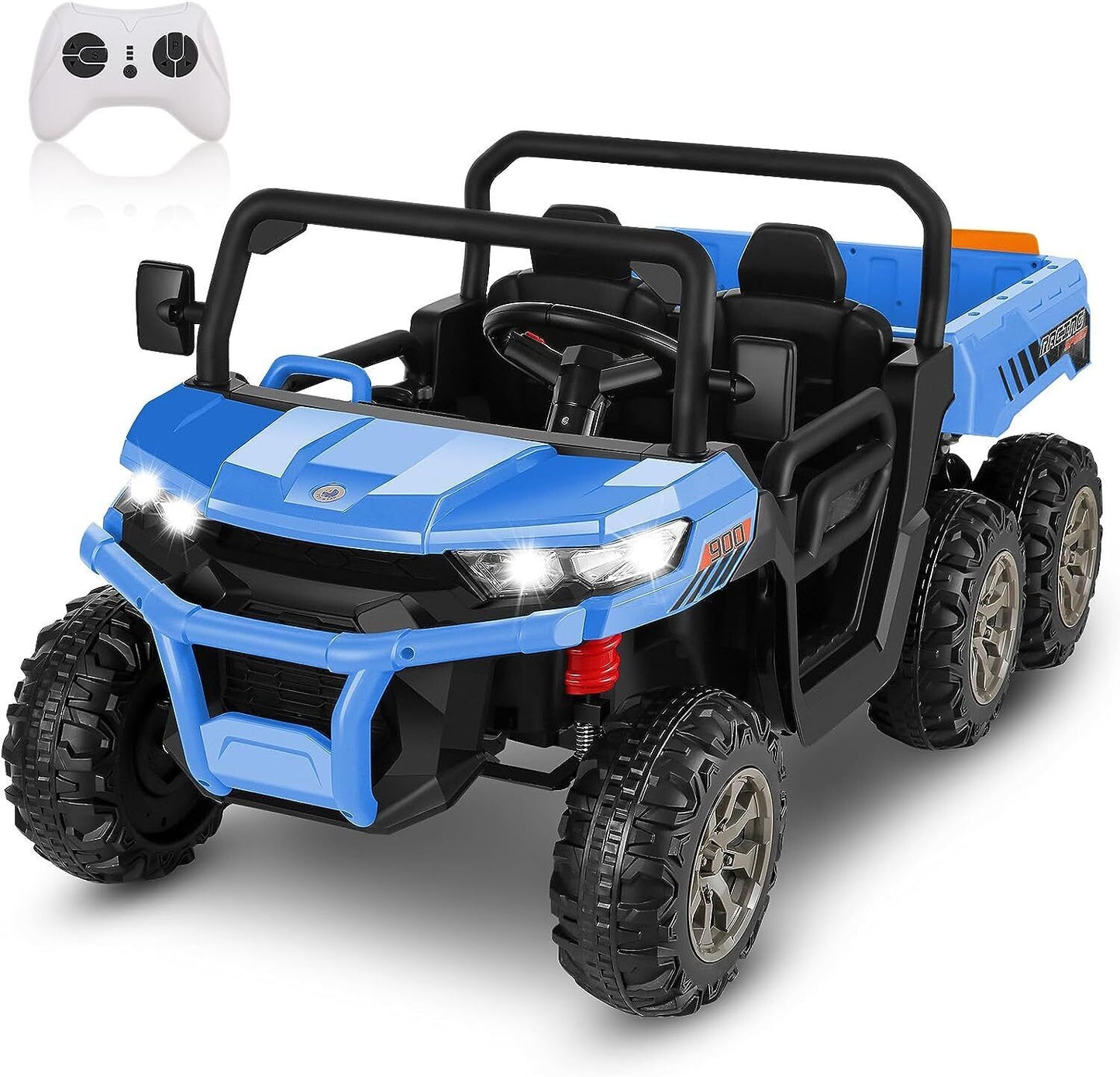 2-Seater Electric Truck Tractor with Dump Bed and Remote Control - 24V