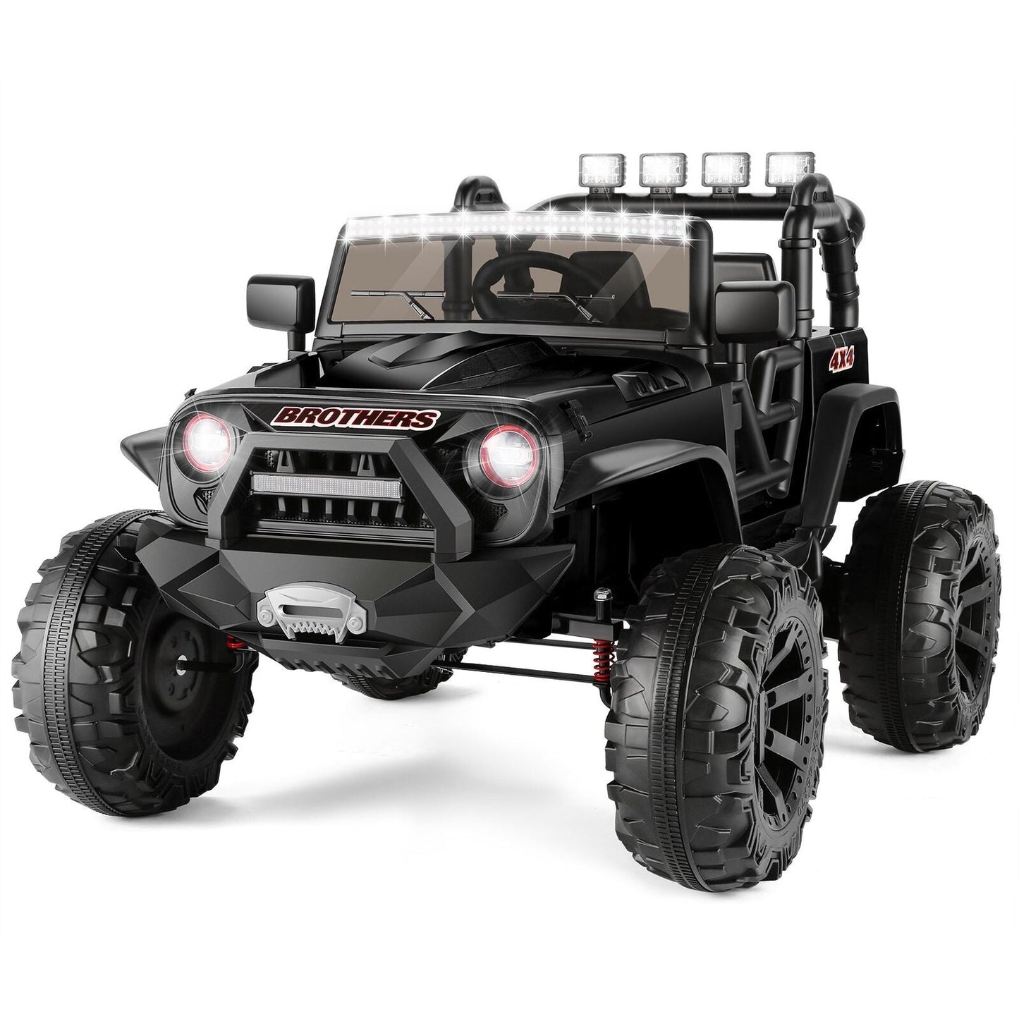 2-Seater Kids Ride on Truck with 3 Speeds, LED Light, and Remote Control - 24V 2x200W