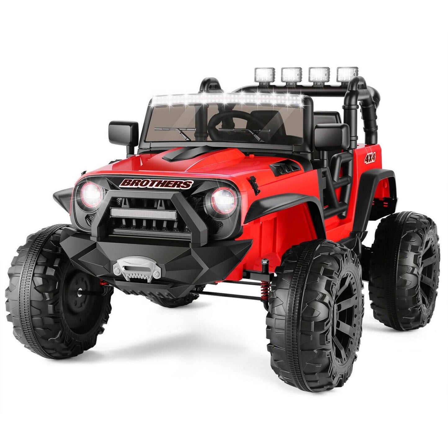 2-Seater Kids Ride on Truck with 3 Speeds, LED Light, and Remote Control - 24V 2x200W
