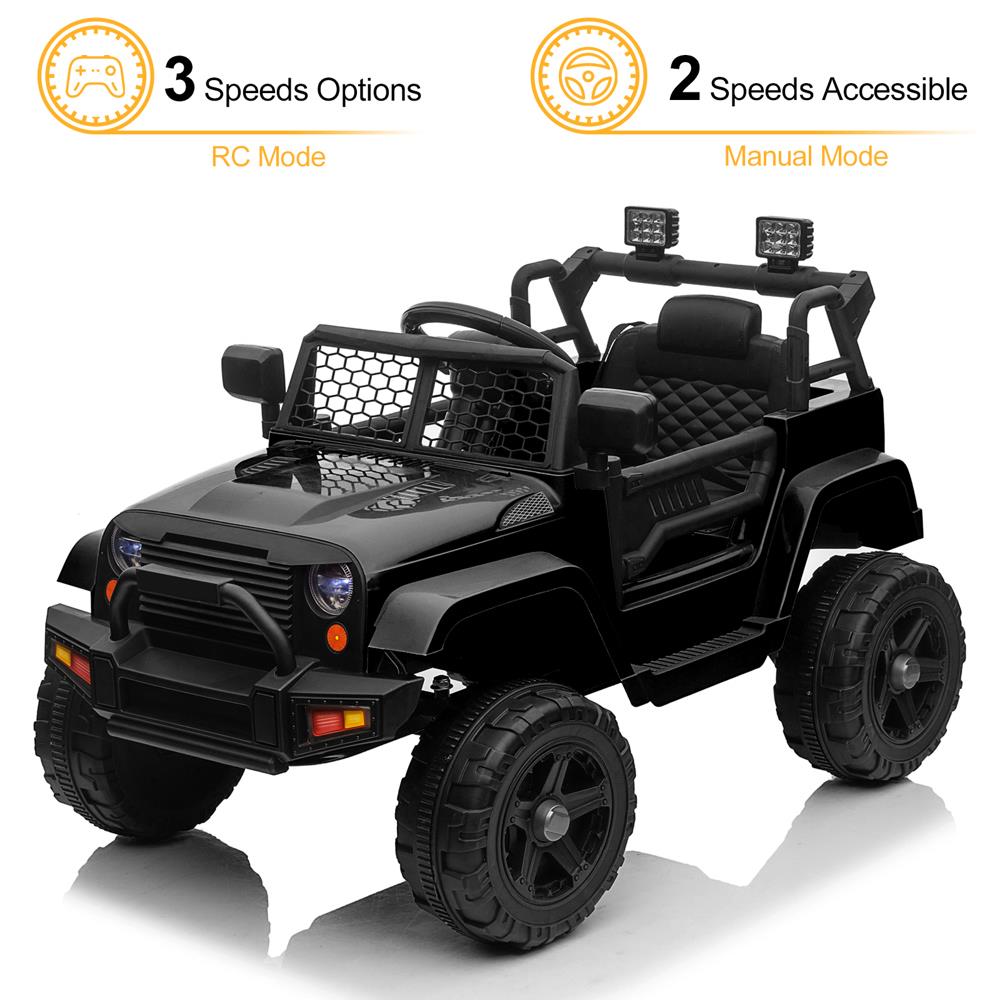 2.4G Remote Control Kids Ride On Car Truck with Light and Music - 12V, 2.8 mph Speed