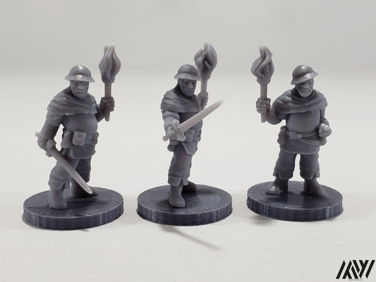 Town Guard with Torches Set