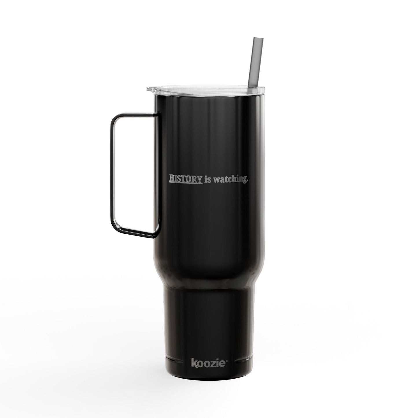 History Is Watching 40oz Insulated Tumbler – Engraved Travel Mug with Handle