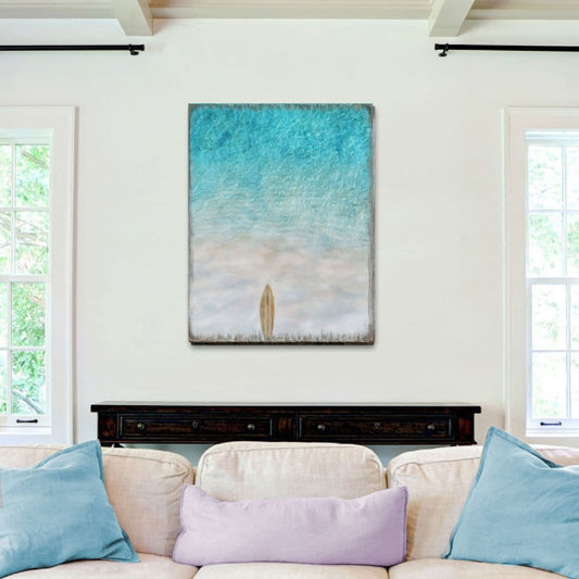 Surfboard Wooden Coastal Wall Art by Nature Wonders - Coastal Sea-Life Decor - 95394B