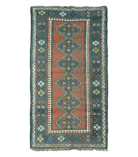 3' X 6' Antique 1920s Handmade Caucasian Karabagh Ganjeh Talesh Wool Rug Nice