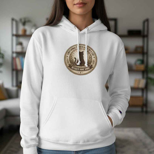 Emotionally Regulated by a Cat Hoodie (Champion® Sweatshirt)