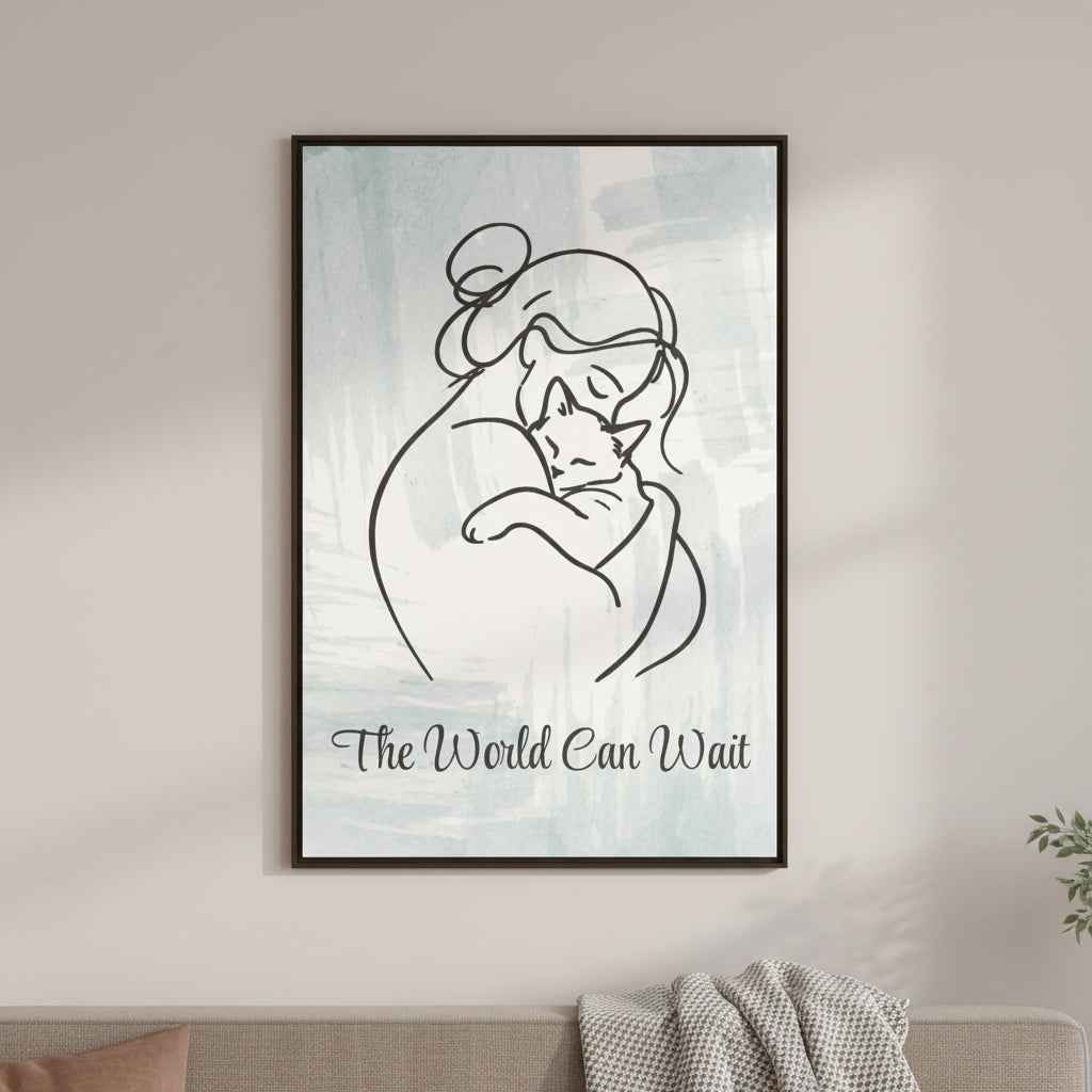 The World Can Wait Cat Canvas Print