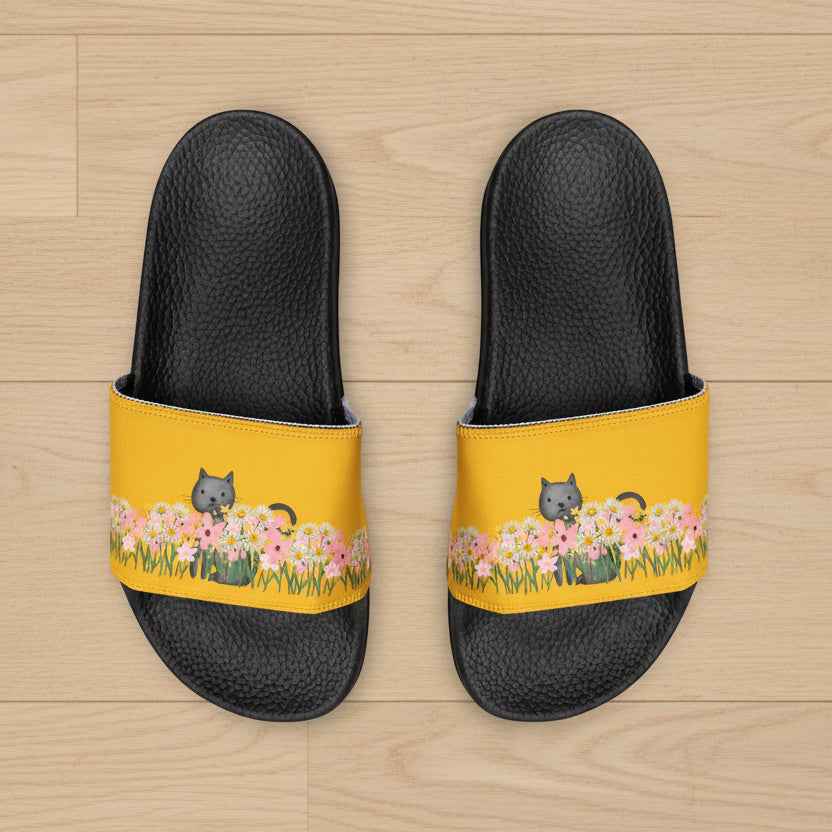 Floral Cat Slide Sandals — Garden Observer Edition