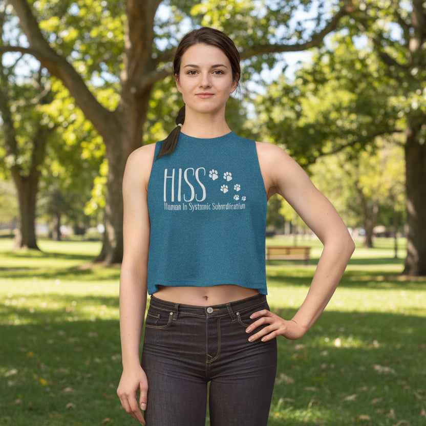 HISS Crop Tank – Human in Systemic Subordination Cat Crop Top