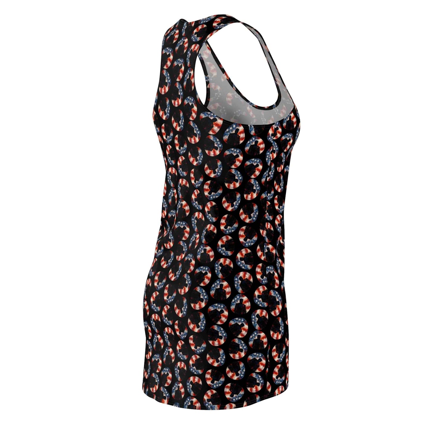 Stars & Stripes Crescent Racerback Dress – Patriotic Athletic Tank Dress