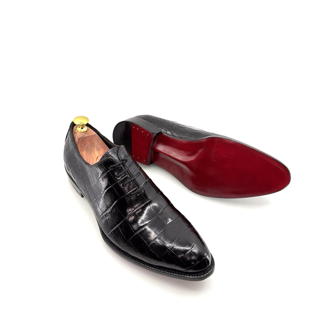 Maurice Georgia Alligator Oxford - Black