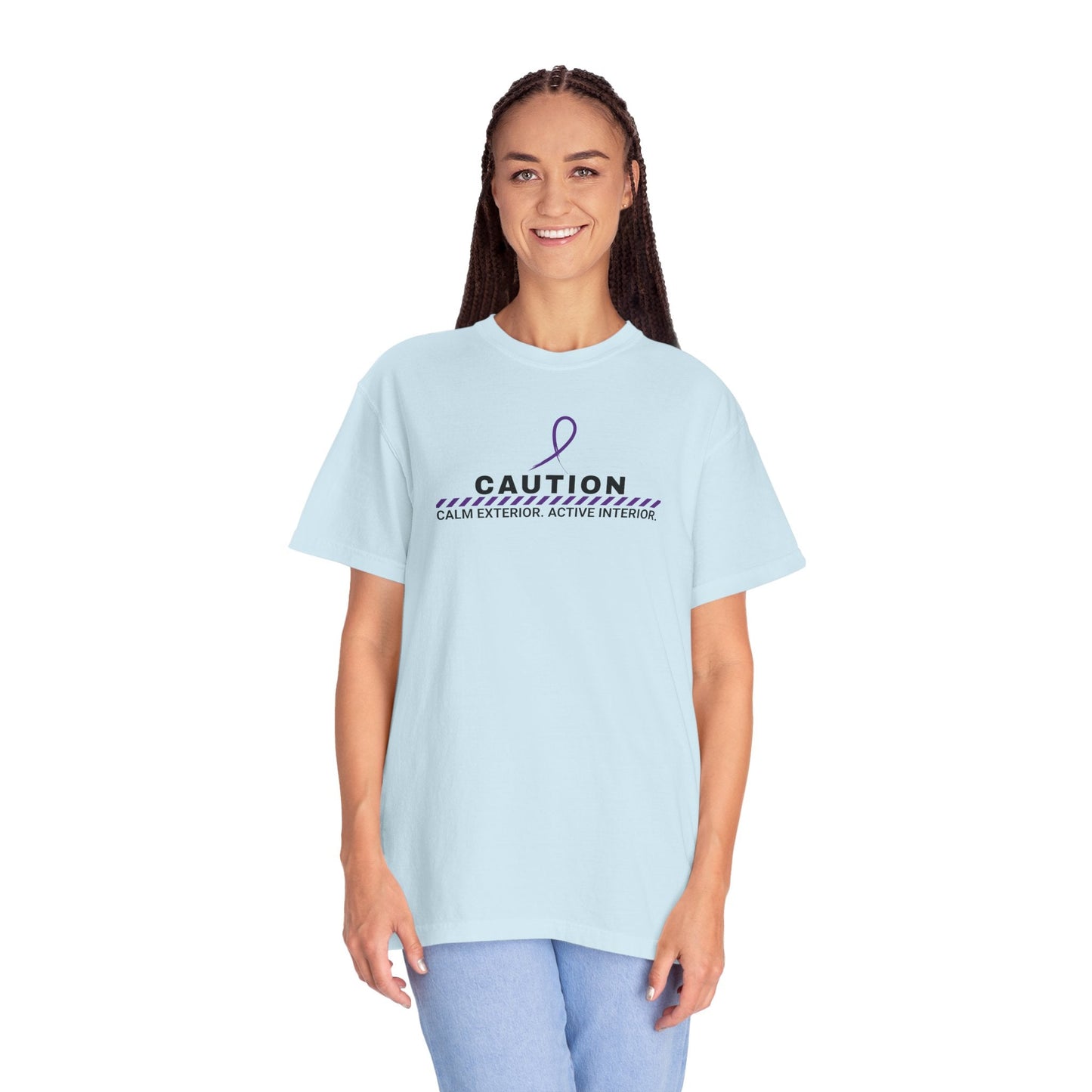 Caution: Calm Exterior. Active Interior. – Epilepsy Awareness T-Shirt