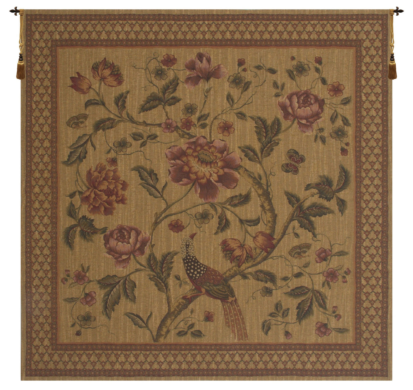 Birds of Paradise With Border Belgian Tapestry