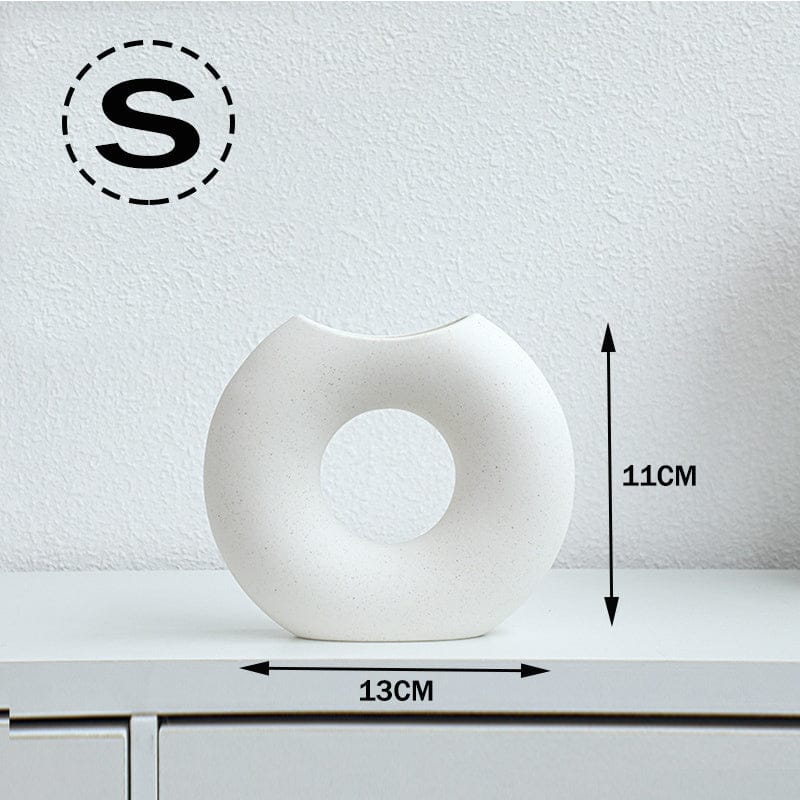 Nordic Style Simple Ceramic Vase Semicircle Creative Flower Device