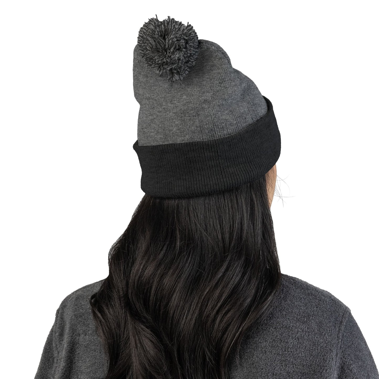 Still Here Pom-Pom Beanie – Epilepsy Awareness Knit Hat with Purple Ribbon