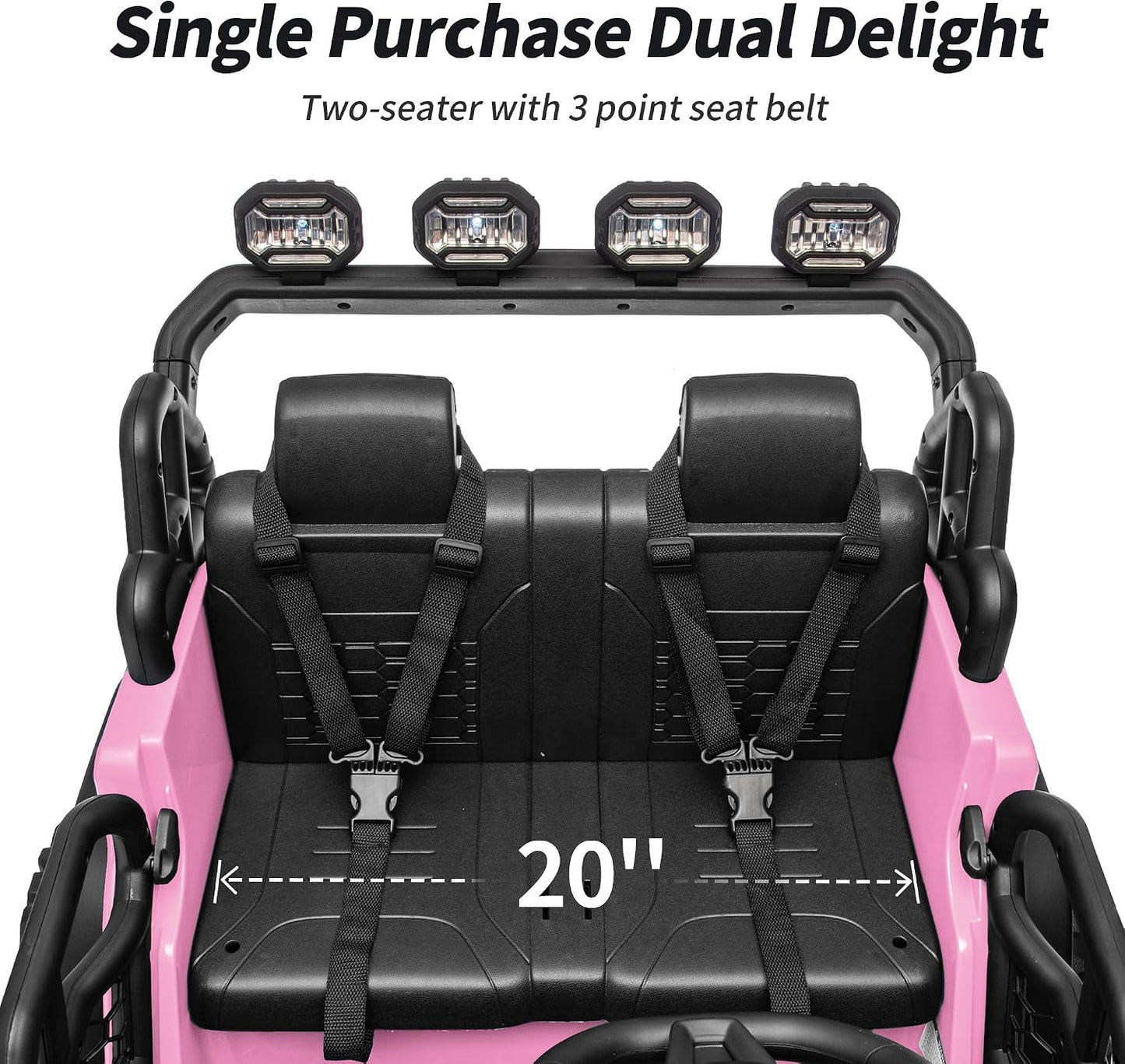Electric 24V Kids Ride on Truck Car Jeep with MP3 Player, LED Lights, and Remote Control - 2 Seats