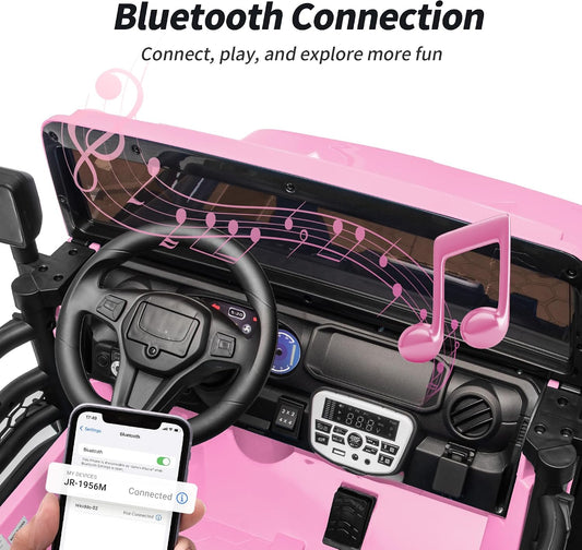 Electric 24V Kids Ride on Truck Car Jeep with MP3 Player, LED Lights, and Remote Control - 2 Seats