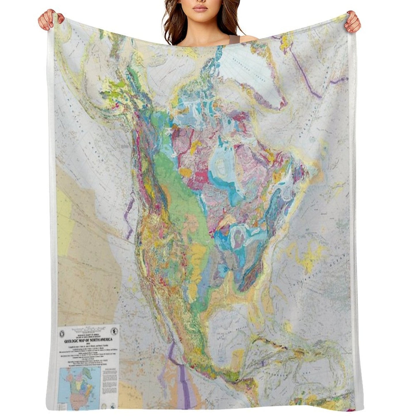 USGS Geologic Map of North America Throw Blanket
