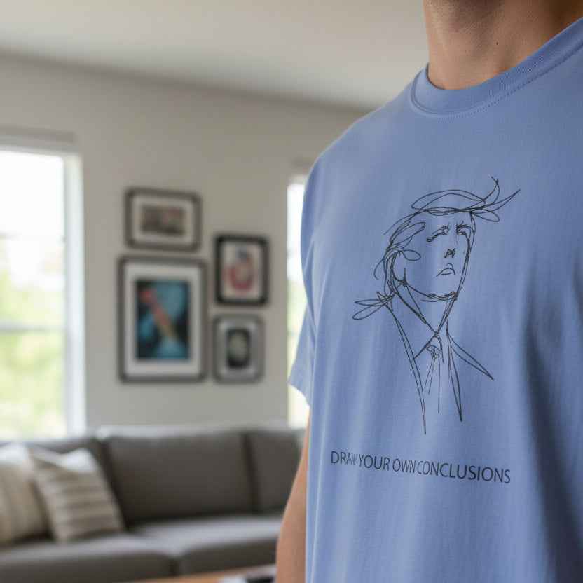 Draw Your Own Conclusions Unisex Graphic Tee – Minimal Line Art Statement Shirt