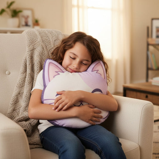 Smiling Cat Face Pillow — Soft, Sweet, Slightly in Charge