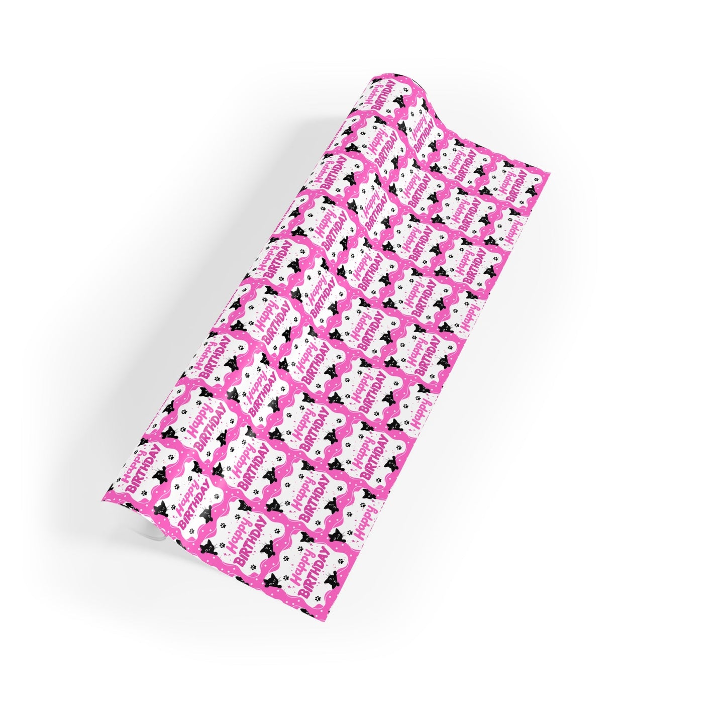 Pink Kitty Birthday Wrapping Paper Roll – Perfect for Gifts and Parties