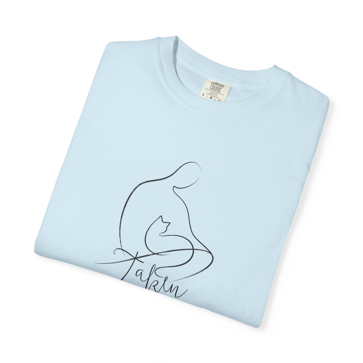 Taken | Abstract Person & Cat Line Art T-Shirt