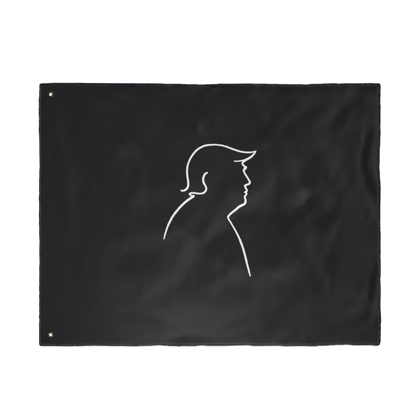 Minimalist Line Portrait Flag – Modern Political Parody Design