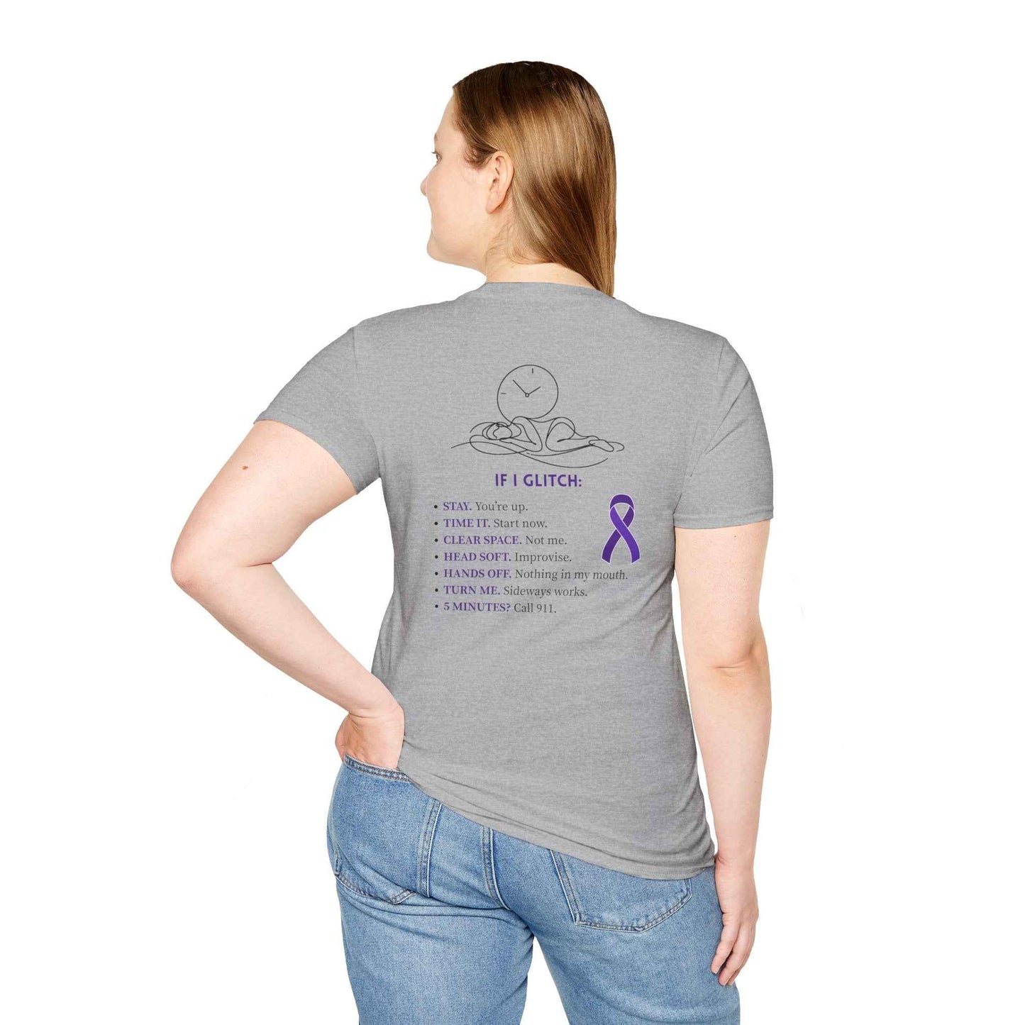 Glitch Happens Tee – Minimalist Seizure First Aid Shirt