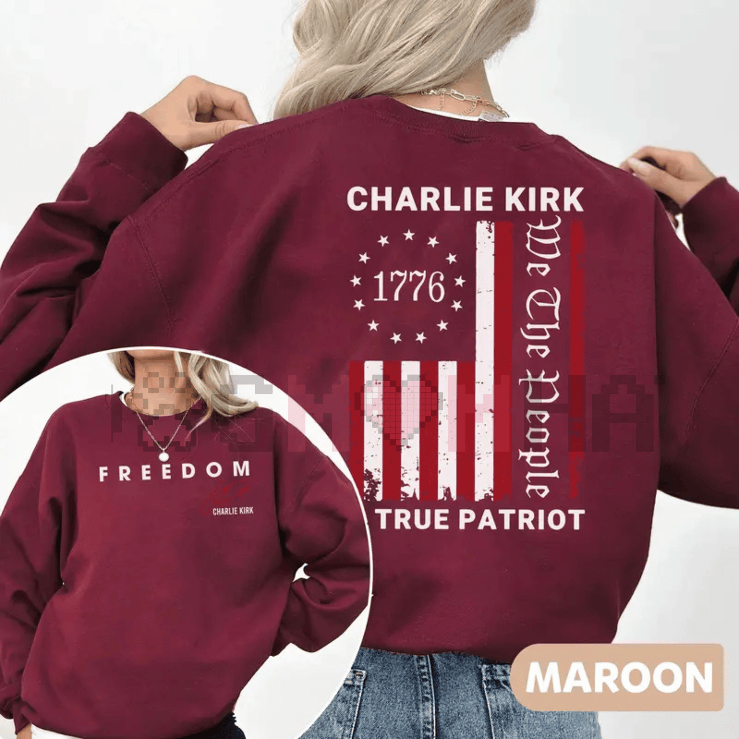 Patriotic 1776 "We The People" American Flag Pullover – Unisex Freedom Sweatshirt